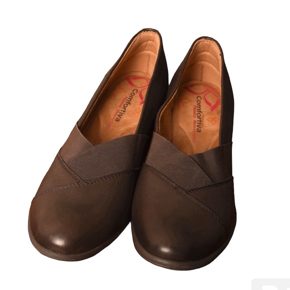 Comfortiva size 11 pillowtop memory foam brown leather new shoes - Picture 1 of 8